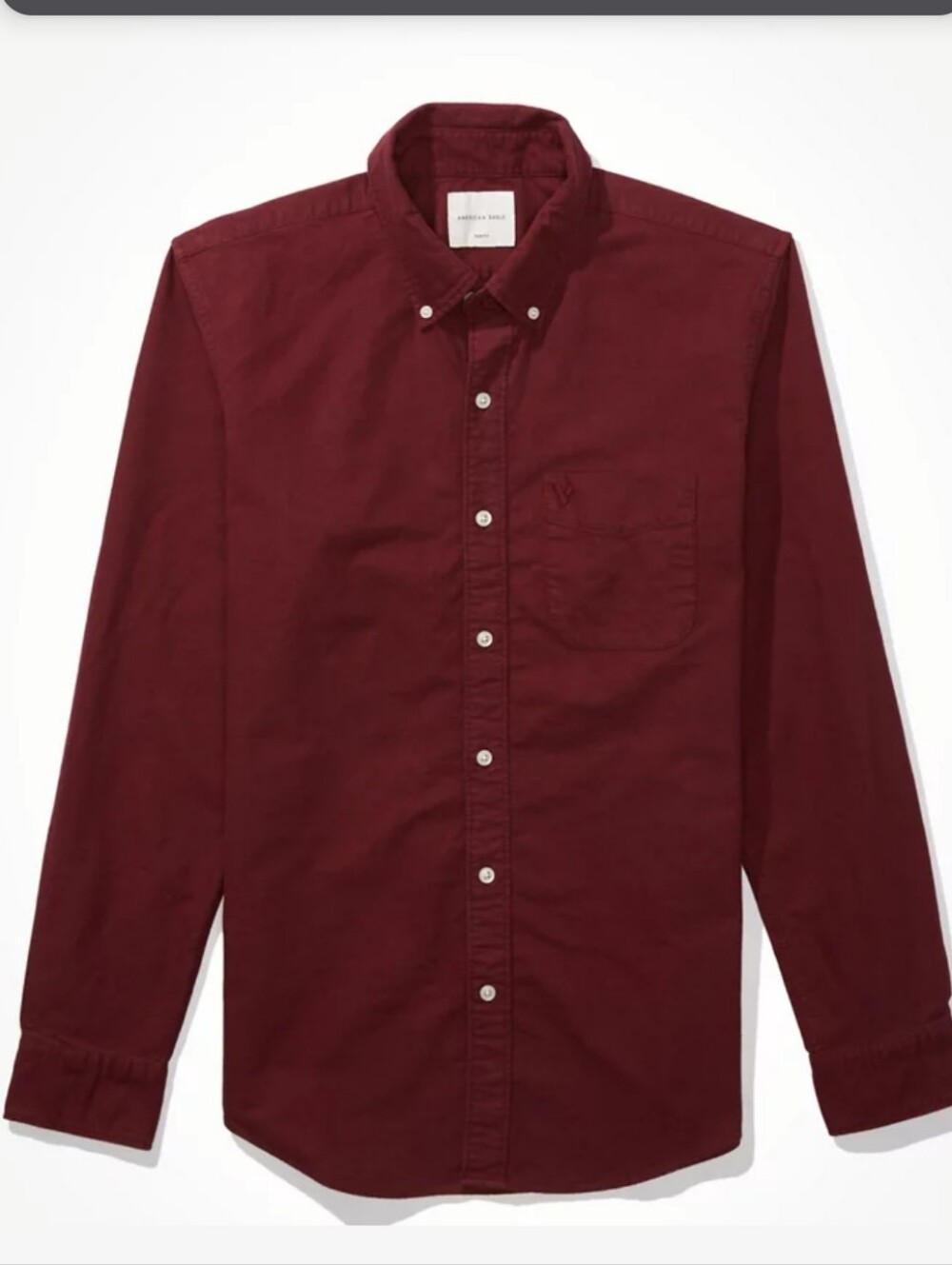 NEW! AMERICAN EAGLE Slim Fit Oxford Button-Up Mens Shirt In Burgundy SIZE XL
